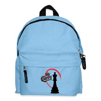 Reine des échecs demi-cœur gauche - Sac à dos Enfant - bleu clair - Devant