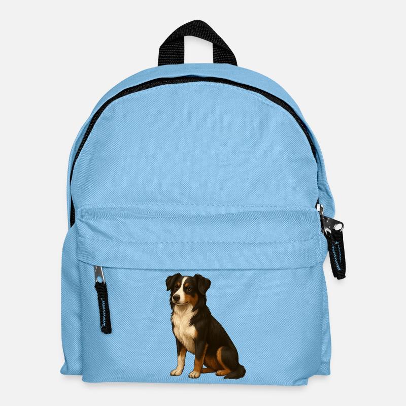 Border Collie - Kinder Rucksack - Hellblau