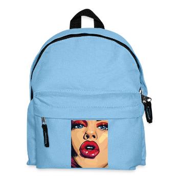 Look rouge à lèvres pop art - Sac à dos Enfant - bleu clair - Devant
