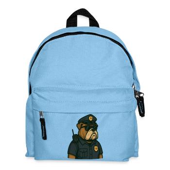 Bulldog Police Officer Cartoon - Kids' Backpack - light blue - Front