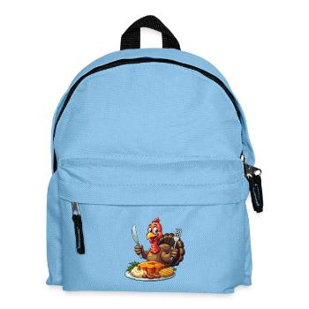 Thanksgiving Funny Thanksgiving Turkey - Kids' Backpack - light blue - Front