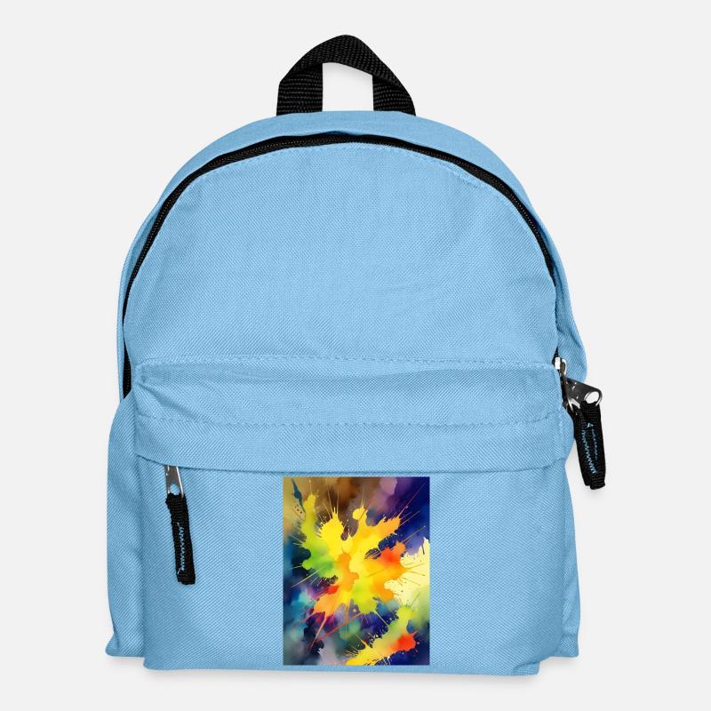 Farbexplosion Abstrakt Spritzer - Kinder Rucksack - Hellblau