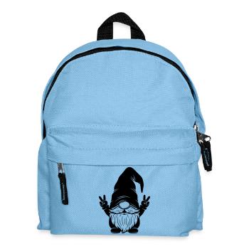 Lustiger Doppel-Peace Wichtel - Kinder Rucksack - Hellblau - Vorne
