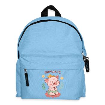 Namaste Zen Pig auf Lotus - Kinder Rucksack - Hellblau - Vorne