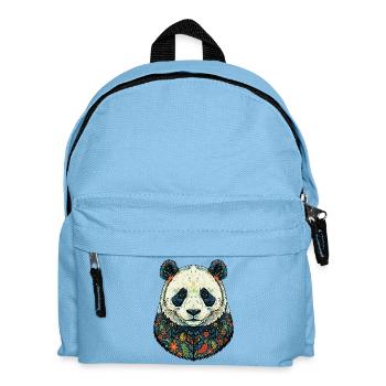 Flora Panda Portrait with Flowers - Kids' Backpack - light blue - Front