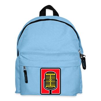 Vintage Mic Icon in Bold Red - Kids' Backpack - light blue - Front