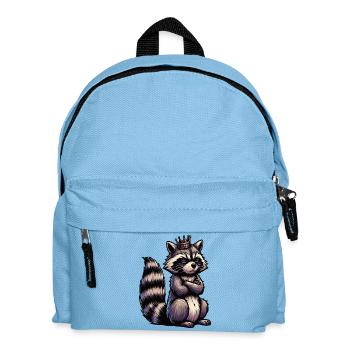 Waschbär Waschbären Waldtier lustiger Waschbär - Kinder Rucksack - Hellblau - Vorne