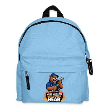 Bear Mechanic: Mess With Me Bear - Kids' Backpack - light blue - Front