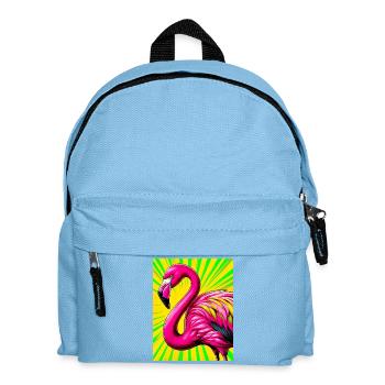 Flamingo - Kinder Rucksack - Hellblau - Vorne