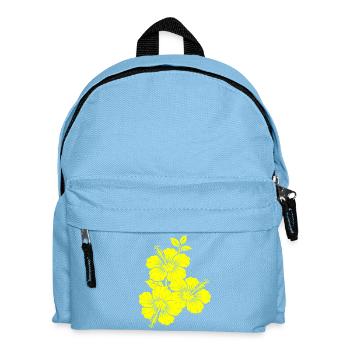 Triple Flower Silhouette des gelben Hibiskus - Kinder Rucksack - Hellblau - Vorne