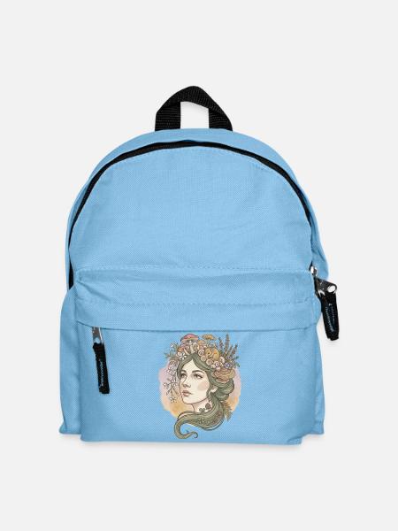Göttin der Pilze und Blumen - Kinder Rucksack - Hellblau