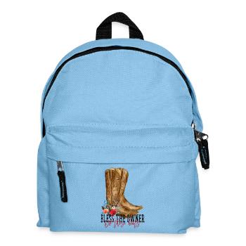 Bottes de cowboy aquarelle florales - Sac à dos Enfant - bleu clair - Devant