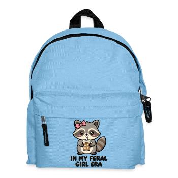 In My Feral Girl Era Waschbär - Kinder Rucksack - Hellblau - Vorne