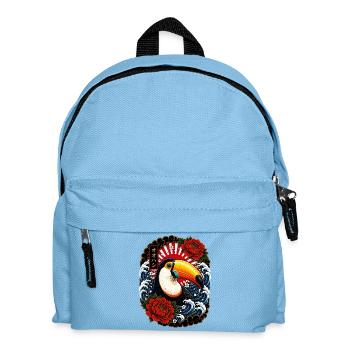 Tukan im japanischen Irezumi Tattoo Stil - Kinder Rucksack - Hellblau - Vorne