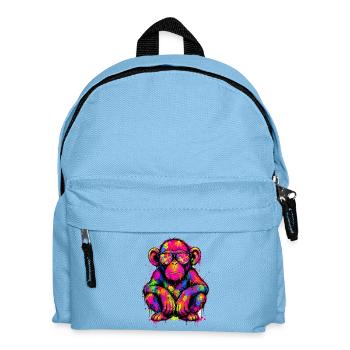 Neonaffen-Graffiti mit Dollarzeichen - Kinder Rucksack - Hellblau - Vorne