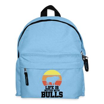 Stier Spruch Humor - Kinder Rucksack - Hellblau - Vorne
