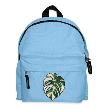 Monstera-Variegated Leaf Silhouette - Kinder Rucksack - Hellblau - Vorne