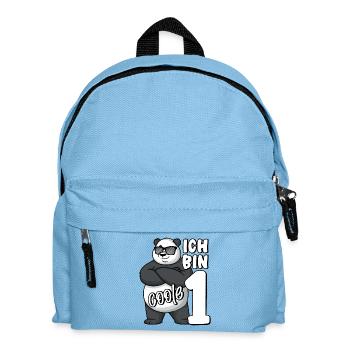 1. Geburtstag Junge 1 Jahr Panda Ich bin coole 1 - Kinder Rucksack - Hellblau - Vorne