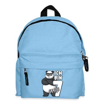 7. Geburtstag Junge 7 Jahre Panda Ich bin coole 7 - Kinder Rucksack - Hellblau - Vorne