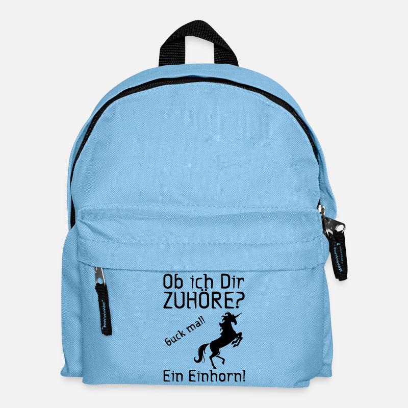 Guck mal! Ein Einhorn! Geschenk - Kinder Rucksack - Hellblau