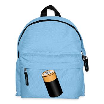 Batterie. Geschenkidee - Kinder Rucksack - Hellblau - Vorne