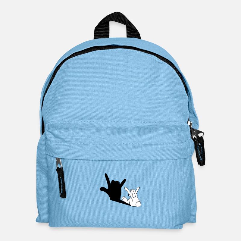 Rabbit Love Hand Shadow - Kids' Backpack - light blue