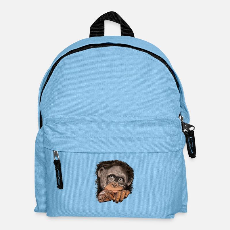 Affe - Kinder Rucksack - Hellblau