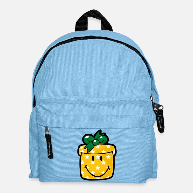 Smiley Christmas Present - Kinder Rucksack - Hellblau