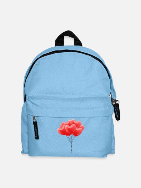 Herz-Luftballons - Kinder Rucksack - Hellblau