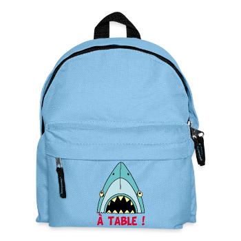 Hungriger Hai! - Kinder Rucksack - Hellblau - Vorne