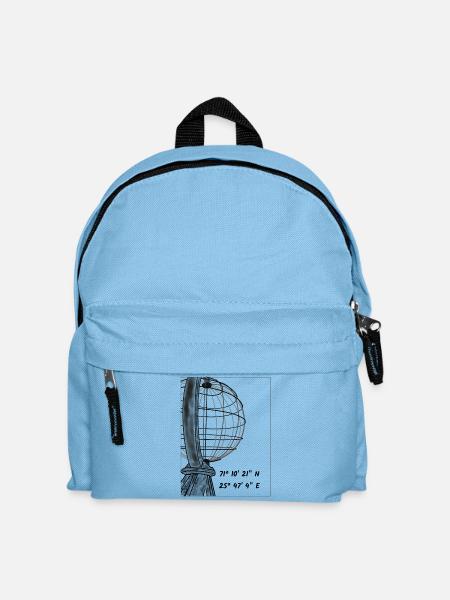 Die Weltkugel am Nordkap - Kinder Rucksack - Hellblau