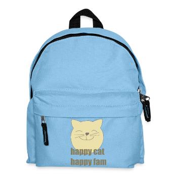 happy cat happy fam - Kids' Backpack - light blue - Front