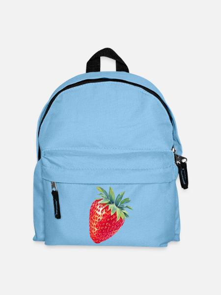 Erdbeere - Kinder Rucksack - Hellblau