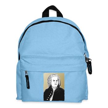 Johann Sebastian Bach in black, white and gold - Kids' Backpack - light blue - Front