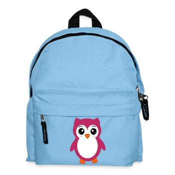 Eule, Rosa Eule - Kinder Rucksack - Hellblau - Vorne