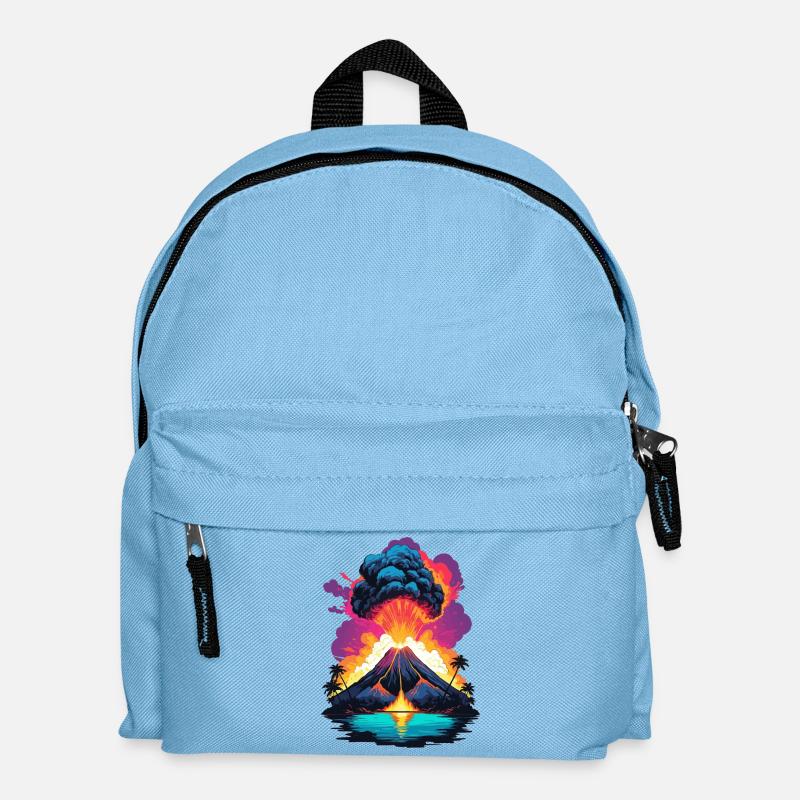 Vulkan Ausbruch - Kinder Rucksack - Hellblau