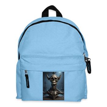 Steel skeleton with horns - Kids' Backpack - light blue - Front