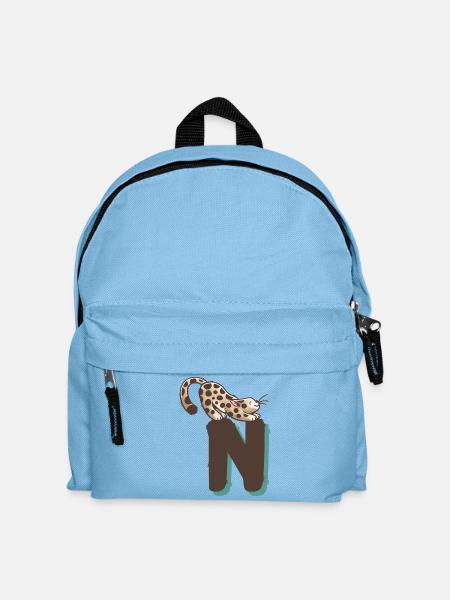 Katze Buchstabe N - Kinder Rucksack - Hellblau