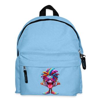 Nette, positive und wahnsinnige Zeichentrickfigur - Kinder Rucksack - Hellblau - Vorne
