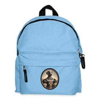 Porträt von Weimaraner Hund Lou - Kinder Rucksack - Hellblau - Vorne