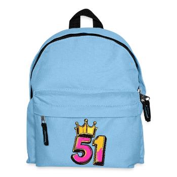 51 Zahl Krone - Kinder Rucksack - Hellblau - Vorne