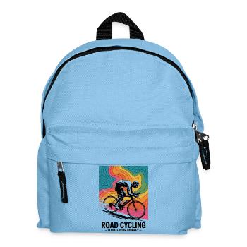 1970s Road Cycling – Retro Map Tee - Kids' Backpack - light blue - Front