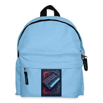 Futuristic synthesizer design - Kids' Backpack - light blue - Front