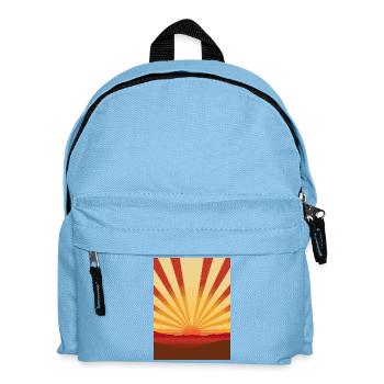Sonnenaufgang im Retro-Stil - Kinder Rucksack - Hellblau - Vorne