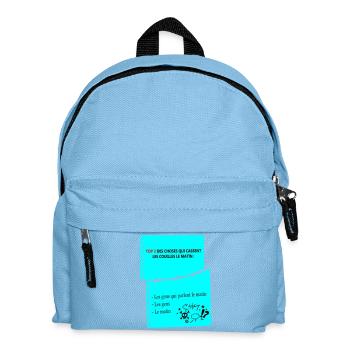 Citation Humoristique Matinales d'un râleur - Sac à dos Enfant - bleu clair - Devant