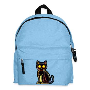Katze Halloween Comic Kater - Kinder Rucksack - Hellblau - Vorne