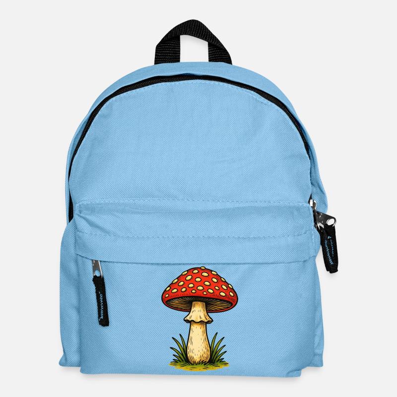 Red Toadstool Retro - Kids' Backpack - light blue