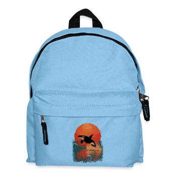 Orca Sprung im Sonnenuntergang - Kinder Rucksack - Hellblau - Vorne