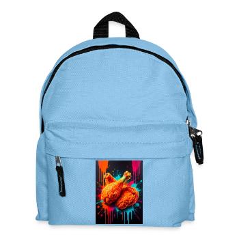 Poulet frit doré éclatant à travers les vagues - Sac à dos Enfant - bleu clair - Devant