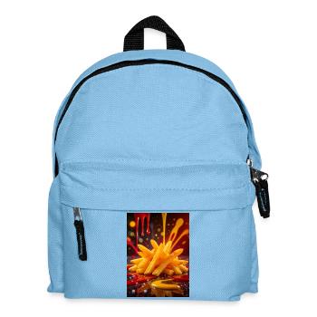 Frites dorées brillant d’une couleur néon brillante s - Sac à dos Enfant - bleu clair - Devant